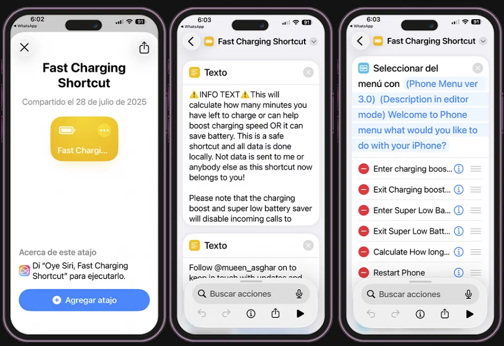 Atajos útiles para iPhone - Modo carga rápida automática