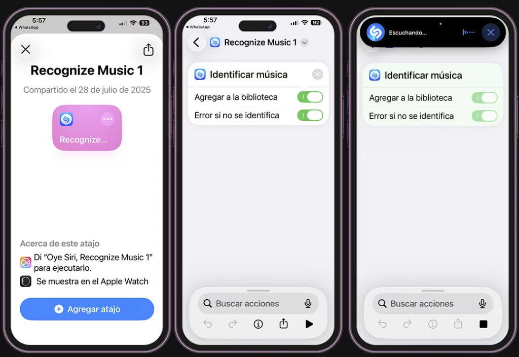 Atajos útiles para iPhone - Reconocer música al instante sin abrir apps