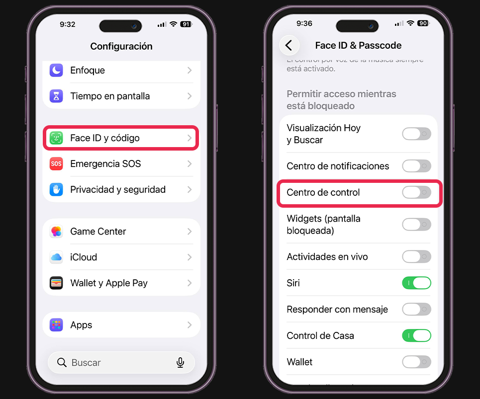 Proteger tu iPhone en 5 pasos - Bloquea el Centro de control 