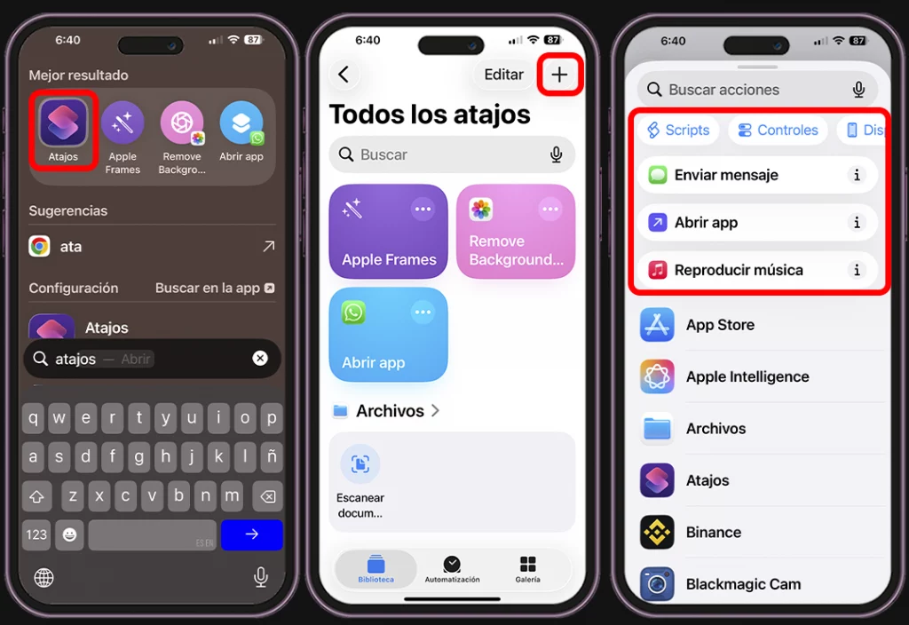 Pasos para crear estos atajos en tu iPhone