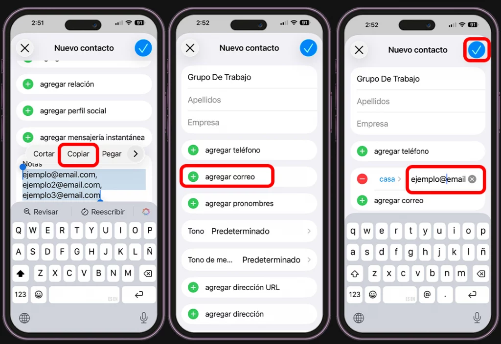 Selecciona todos los correos