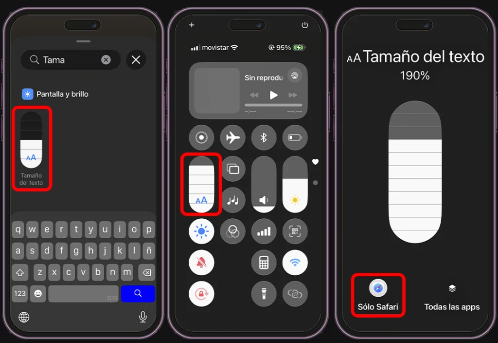 Cómo poner la letra más grande solo en una app
