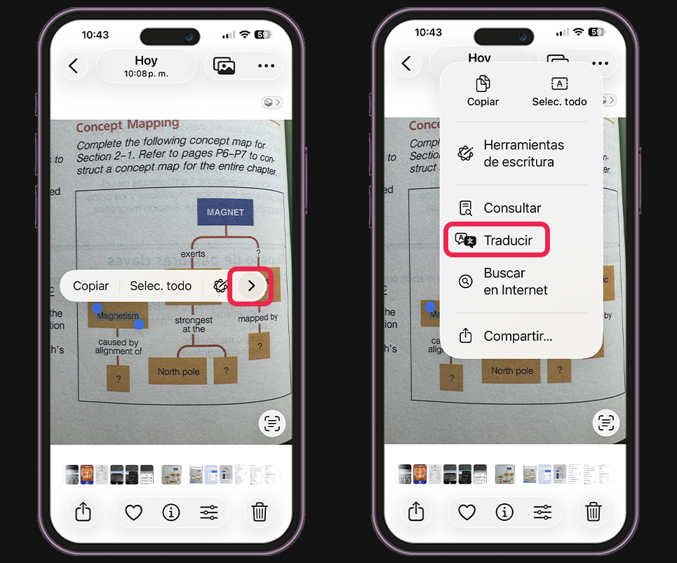 Forma de traducir una imagen que ya tienes en tu iPhone