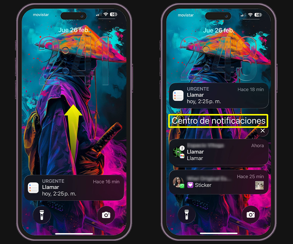 Ver notificaciones pasadas desde la pantalla de bloqueo
