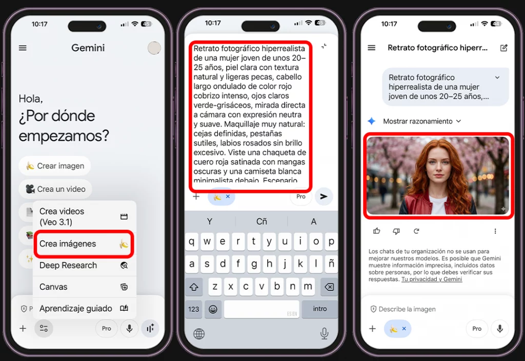 Pasos para crear imagen con Nano Banana de Gemini