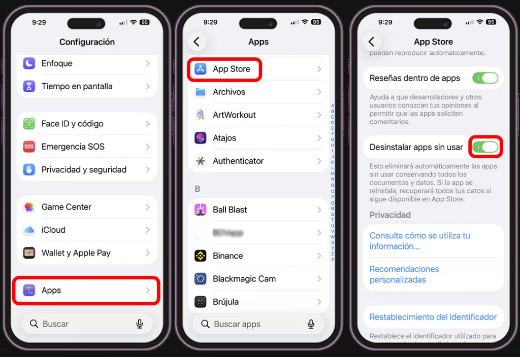Cómo liberar espacio en el iPhone - Desinstalar apps no utilizadas