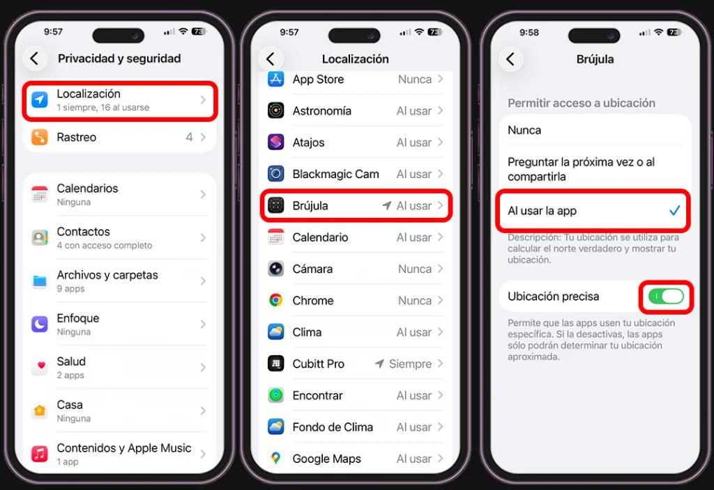 Verifica que la localización este activa