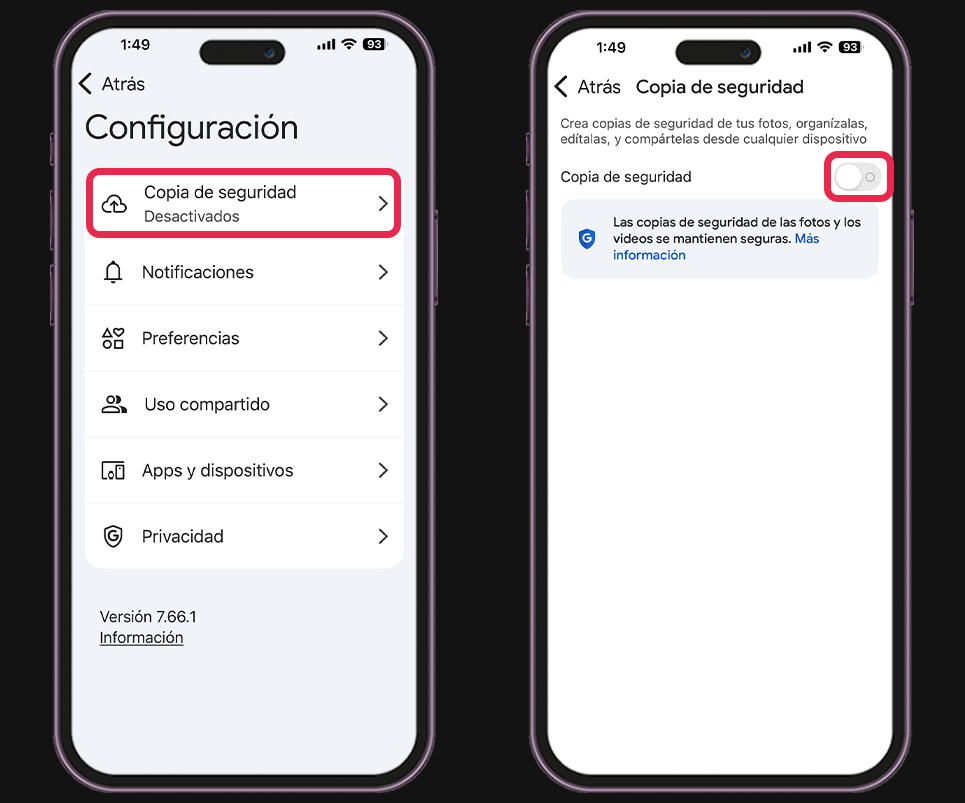 Haz una copia de seguridad