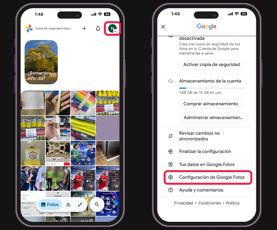 Pasos para activar Google Fotos en iPhone