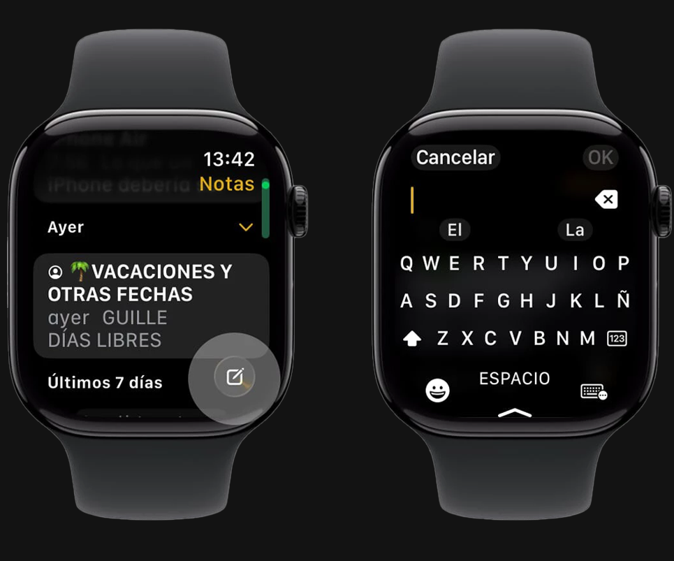 Trucos Apple Watch - Crea notas desde la muñeca
