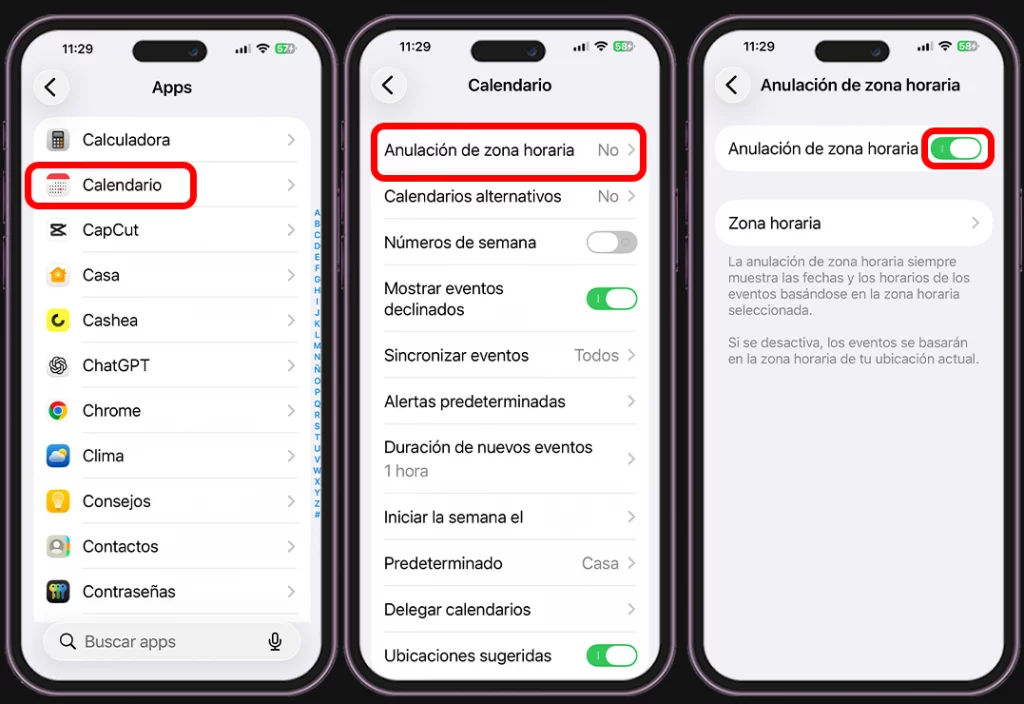 Hora incorrecta en iPhone - Revisa el calendario