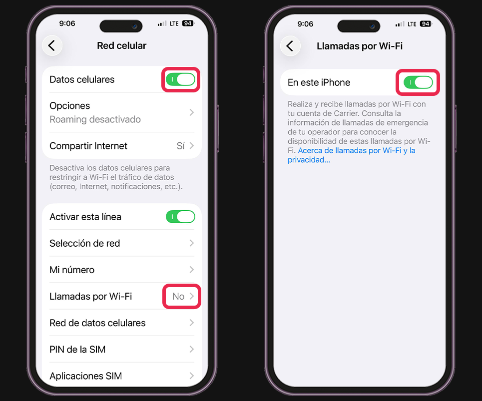 Error en la llamada iPhone - Usa llamadas por WiFi