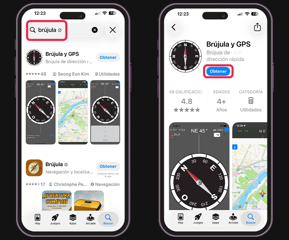 Qué pasa si no tienes la app Brújula