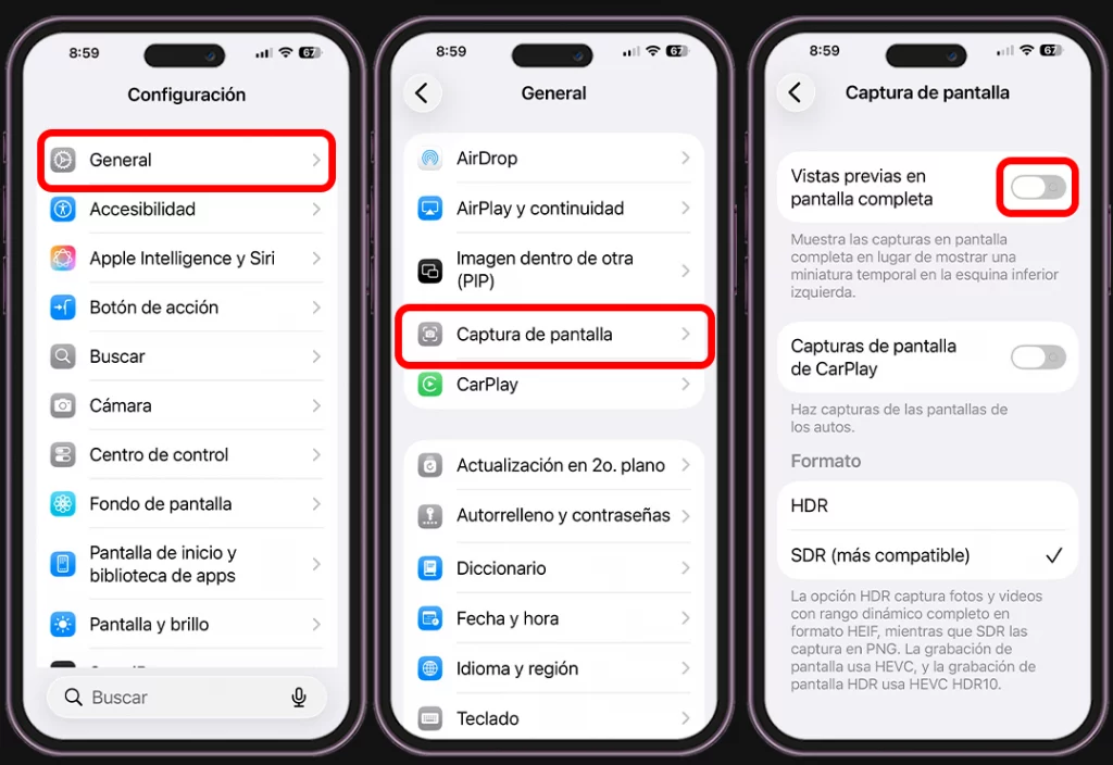5 trucos para personalizar tu iPhone - capturas de pantalla