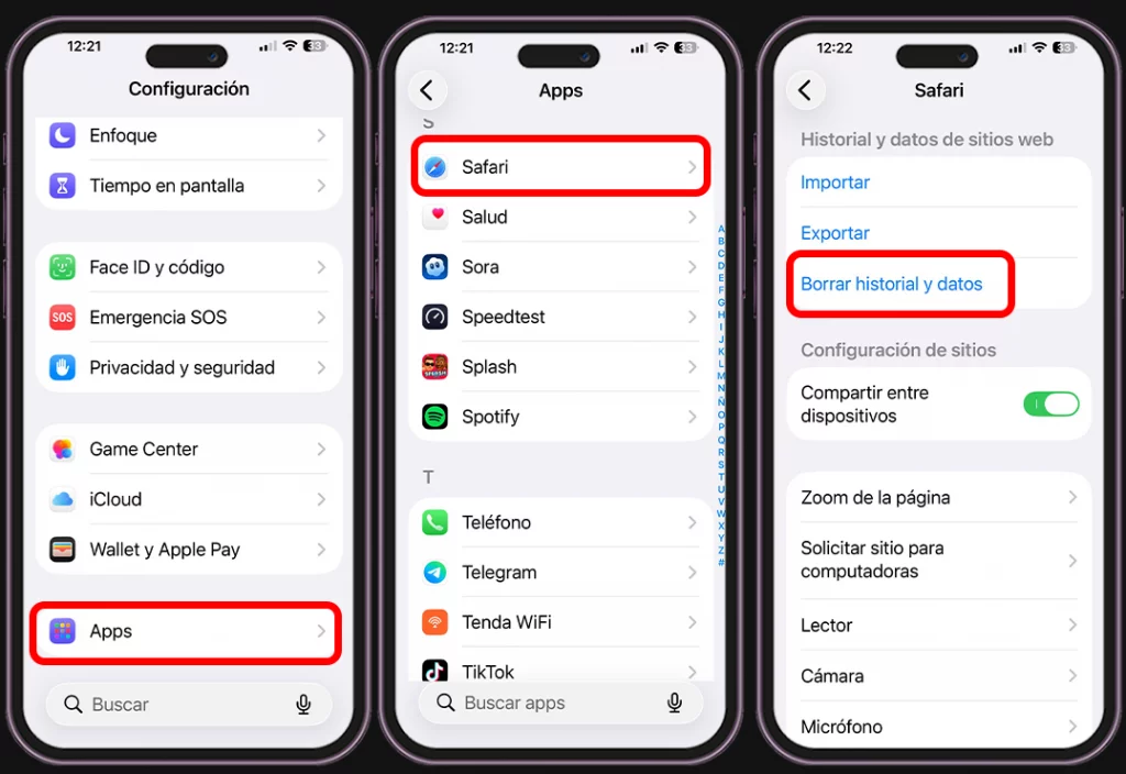 Pasos para cerrar todas las pestañas en iPhone desde Configuración
