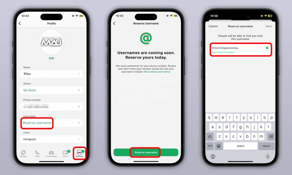 Pasos para crear tu nombre de usuario en WhatsApp