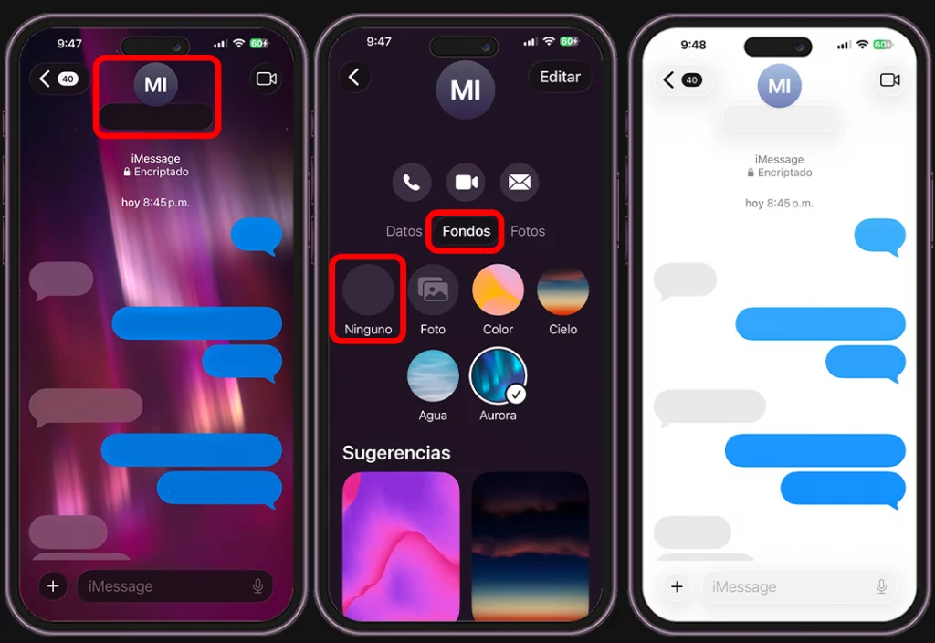 Así puedes quitar el fondo o volver al estilo original