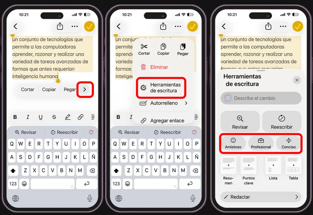 Escribe rápido con Note