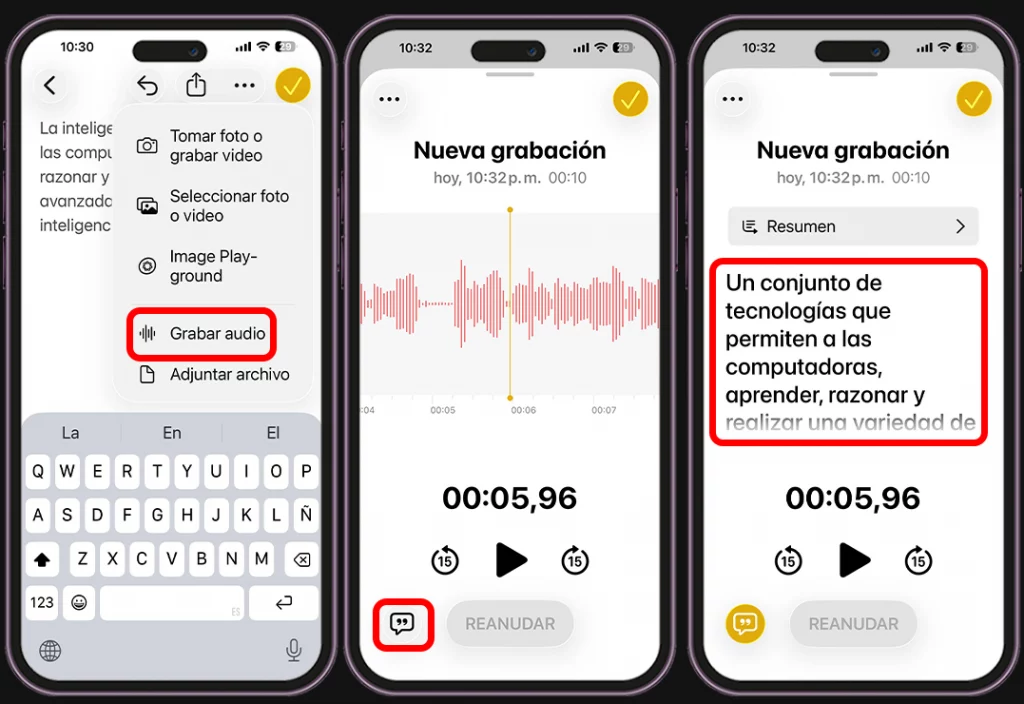 Graba reuniones con Note