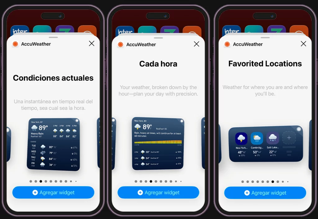 Mejores widgets para iPhone - AccuWeather