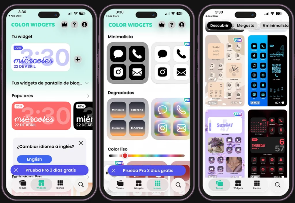 Mejores widgets para iPhone - Color Widgets