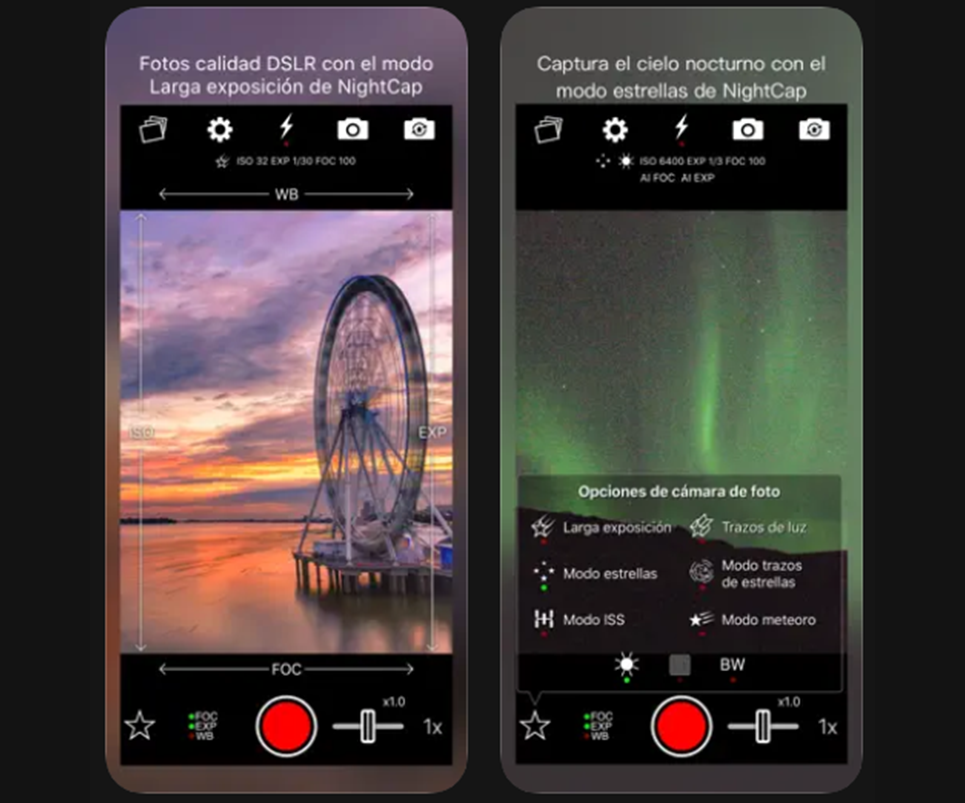 Mejores apps para fotografiar la luna - NightCap