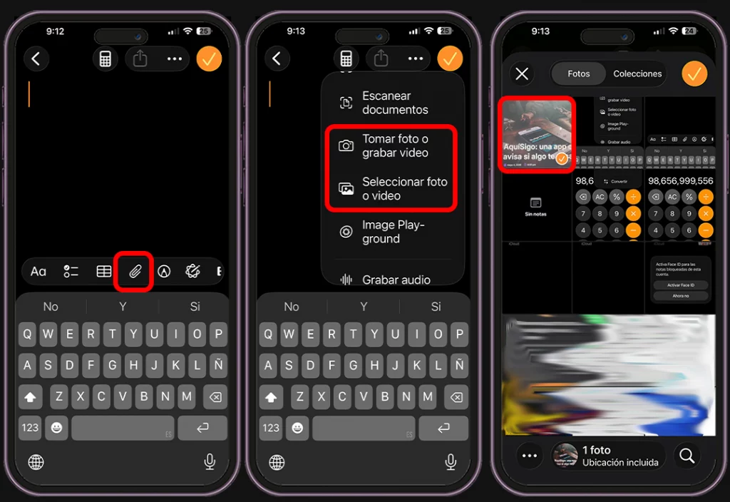 Método para esconder fotos en la calculadora del iPhone - Agrega las fotos o videos