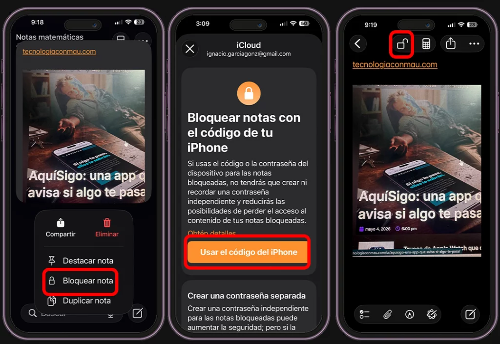 Método para esconder fotos en la calculadora del iPhone - Bloquea la nota
