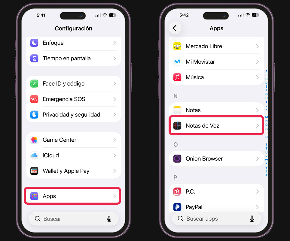 Ajustes ocultos del iPhone - Cambia la calidad de las notas de voz