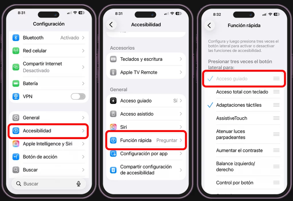 Qué hacer si el Acceso Guiado no responde