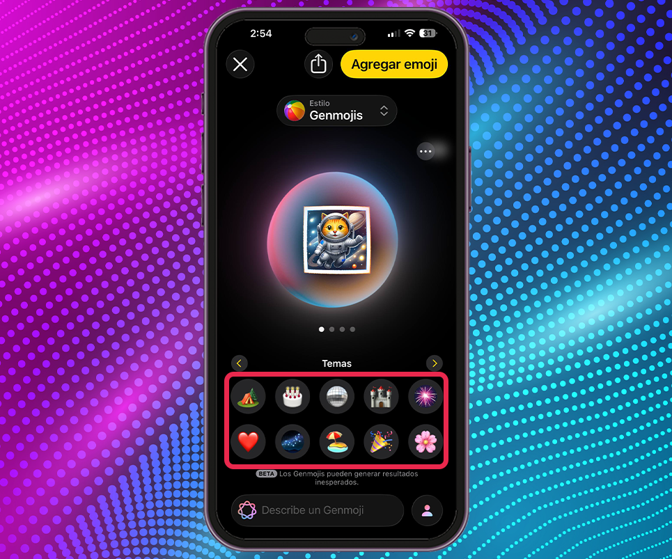 Cómo crear imágenes con Image Playground - Elige el estilo visual