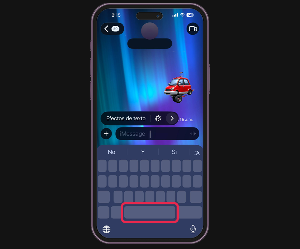 Trucos del teclado del iPhone - Convierte el teclado en un trackpad