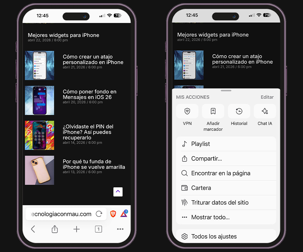 Navegadores privados para iPhone - Brave