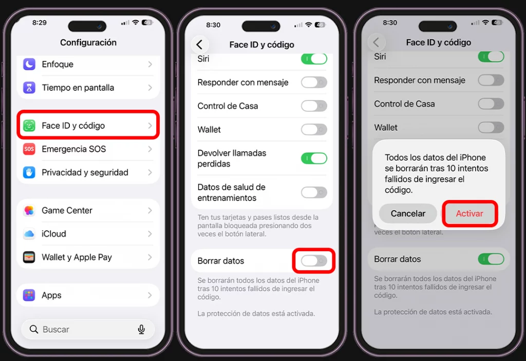 Qué hacer para evitar que vuelva a pasar - Revisa la función Borrar datos
