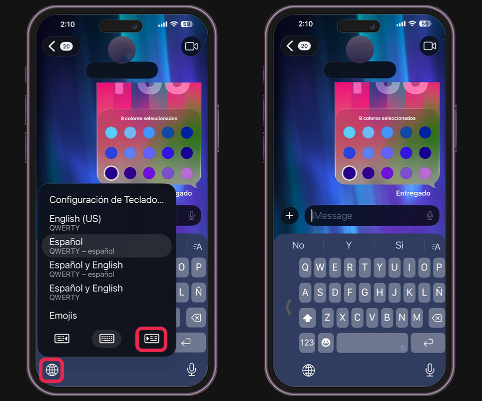 Trucos del teclado del iPhone - Usa el teclado con una sola mano