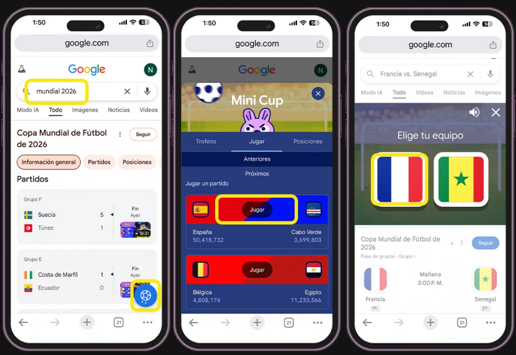 Pasos para encontrar el minijuego de Google