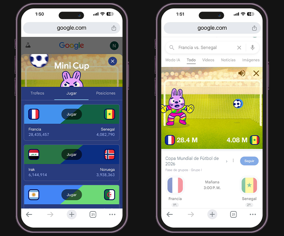 Mini Cup: juego oculto del Mundial 2026 de Google