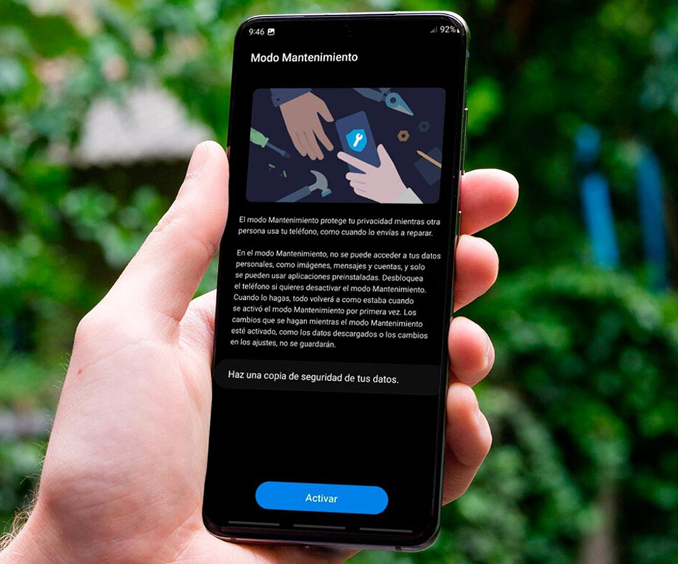 Definición de el Modo Mantenimiento de Samsung