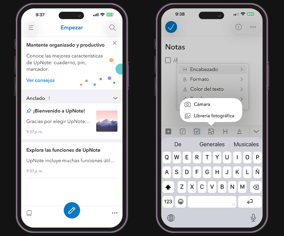 Las 6 mejores alternativas a Notion para iPhone en 2026 - UpNote