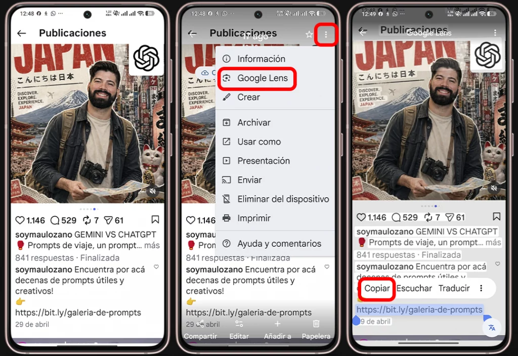 Cómo abrir links no cliqueables en redes sociales desde Android