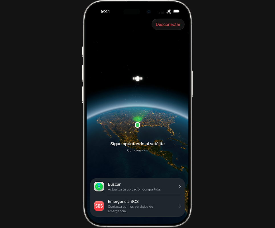 Pasos para usar la conexión vía satélite en tu iPhone