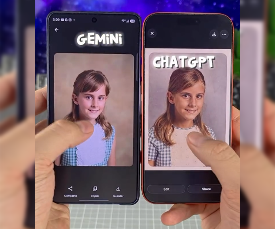 ChatGPT vs Gemini para restaurar fotos - Fotografía antigua e incompleta