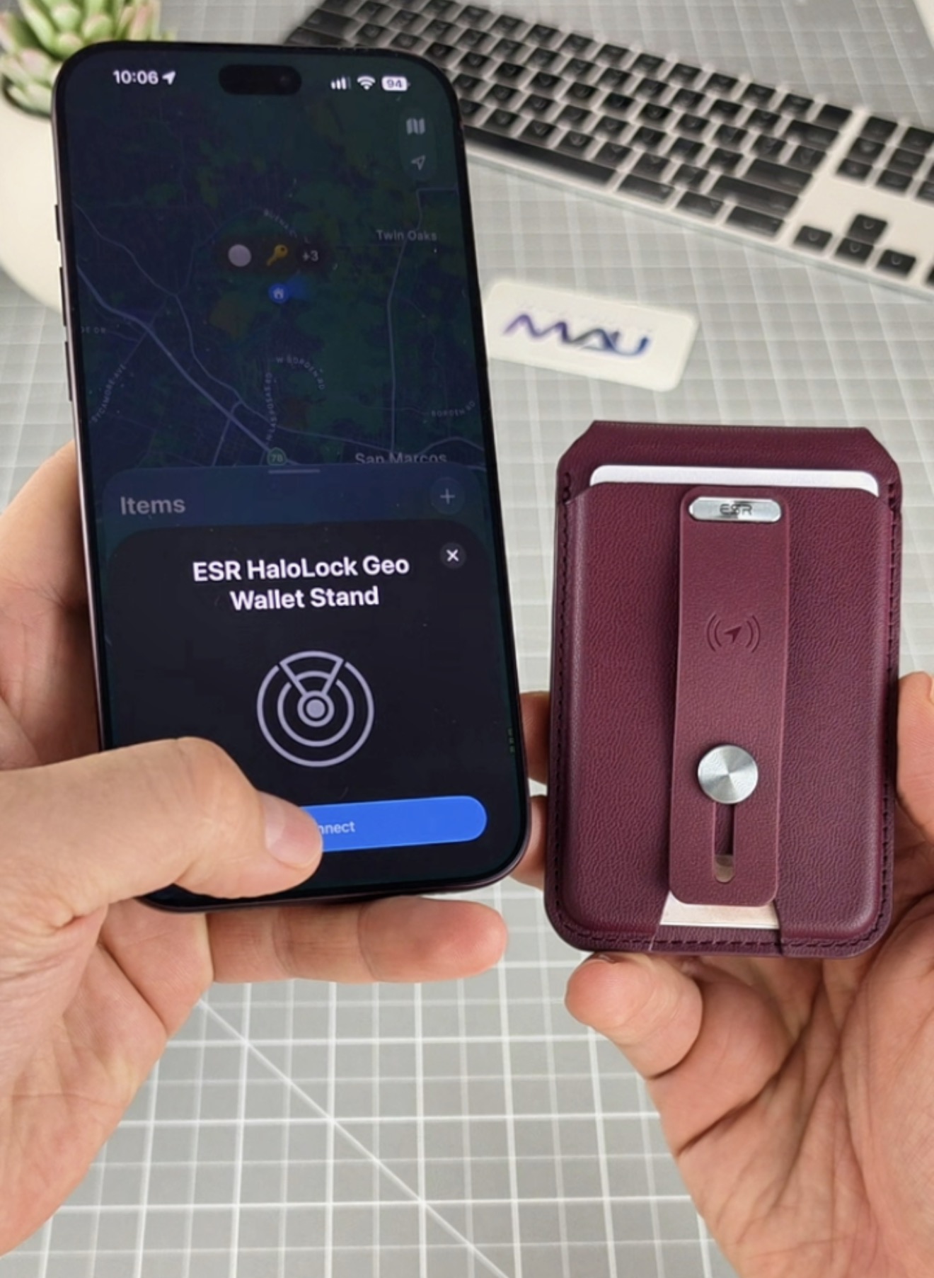 Configuración de la ESR Geo Wallet en la app Buscar de Apple