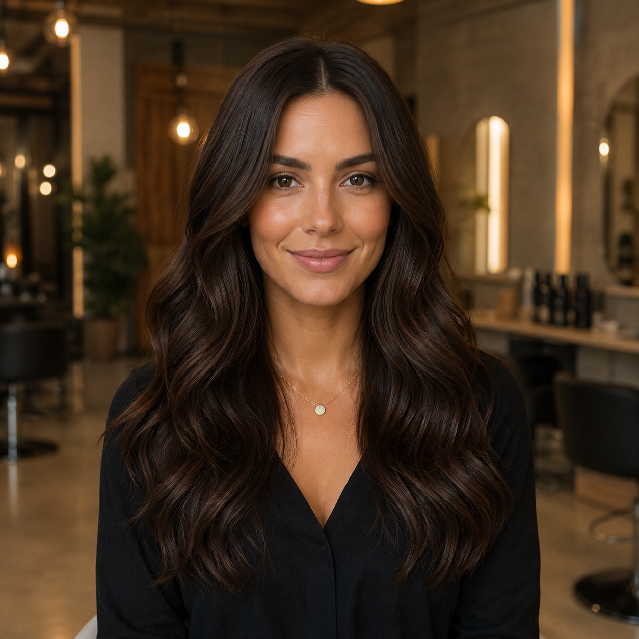 Cabello largo con ondas realistas creado mediante Gemini