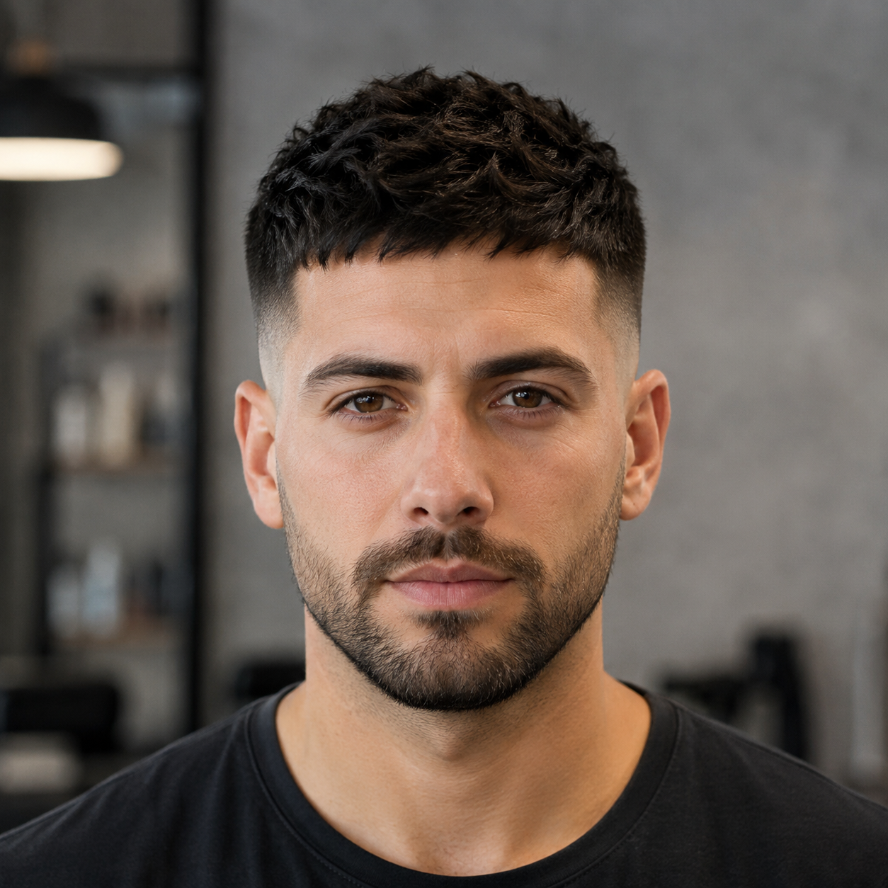 Corte masculino texturizado con degradado bajo generado con Gemini