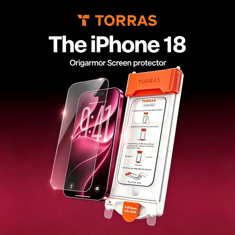 Protector de pantalla TORRAS OrigArmor para iPhone 18 Pro con kit de instalación