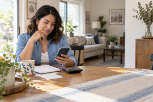 Persona comparando el presupuesto de un plan celular prepago o pospago en Estados Unidos