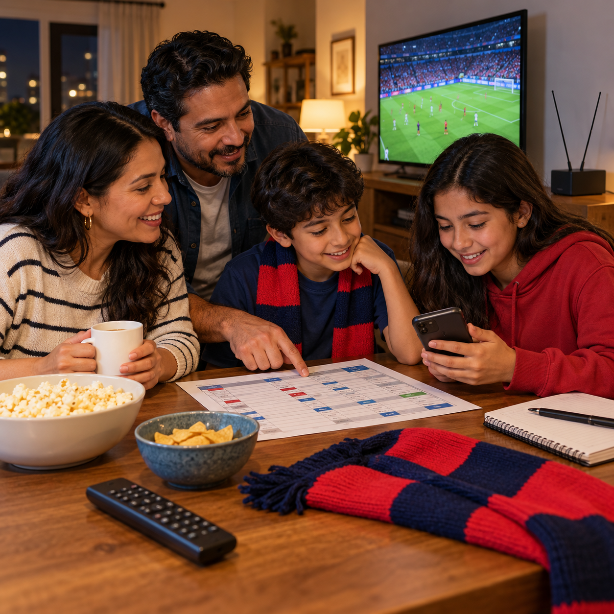 Familia hispana busca dónde ver un partido en Estados Unidos