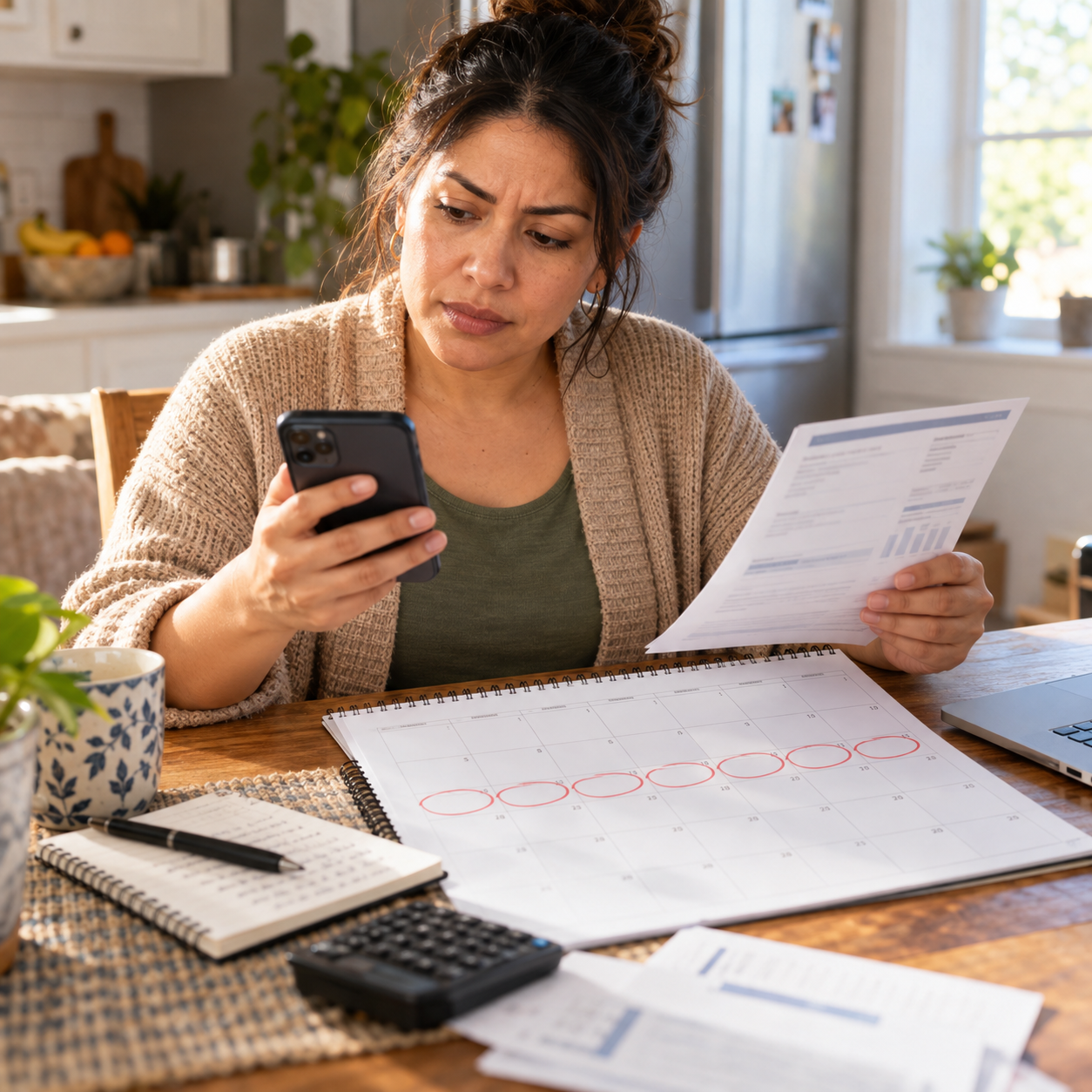 Persona calcula el pago por varios meses de Mint Mobile