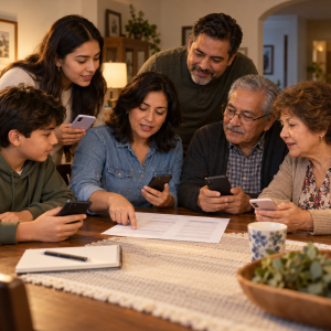 Familia hispana compara varias líneas celulares prepagadas